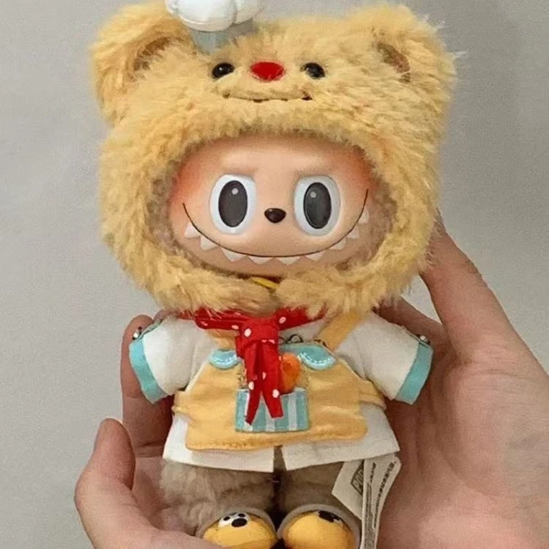 

For Labubu Little Bear Apron Vinyl Plush Doll Pendant Macaron Baby Clothes Cute Kawaii Fashion Playhouse Toy