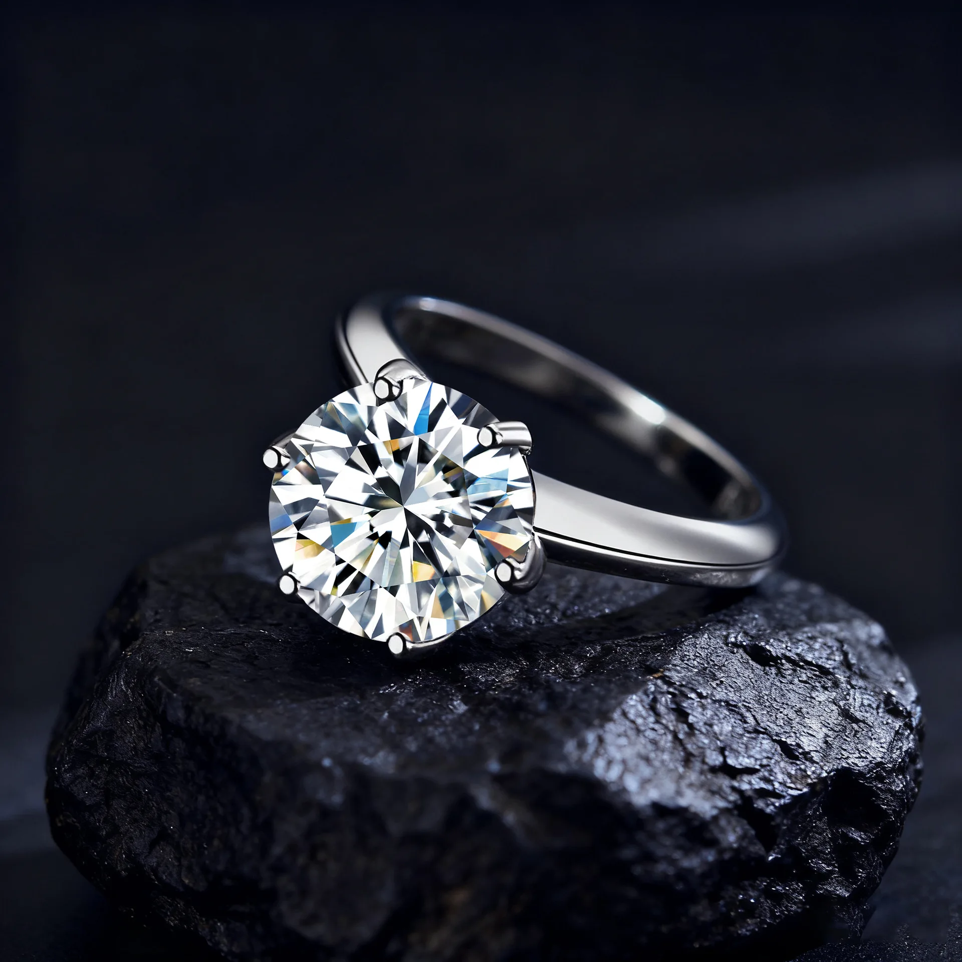 

1-10ct GRA Certified Moissanite Ring VVS1 Solitaire Ring For Women Engagement Promise Wedding Band Jewelry