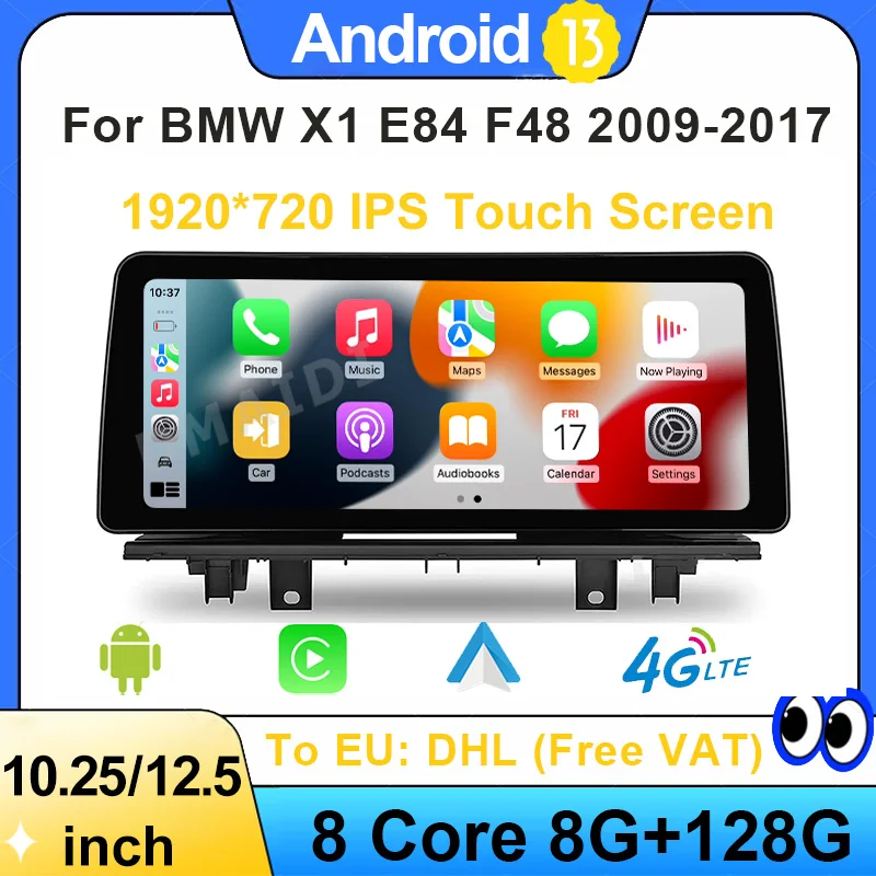 

10.25 Inch Car Radio For BMW X1 E84 F48 2009 - 2017 CIC 4G Multimedia Player Wireless CarPlay Android Auto 2 Din GPS Touch Video