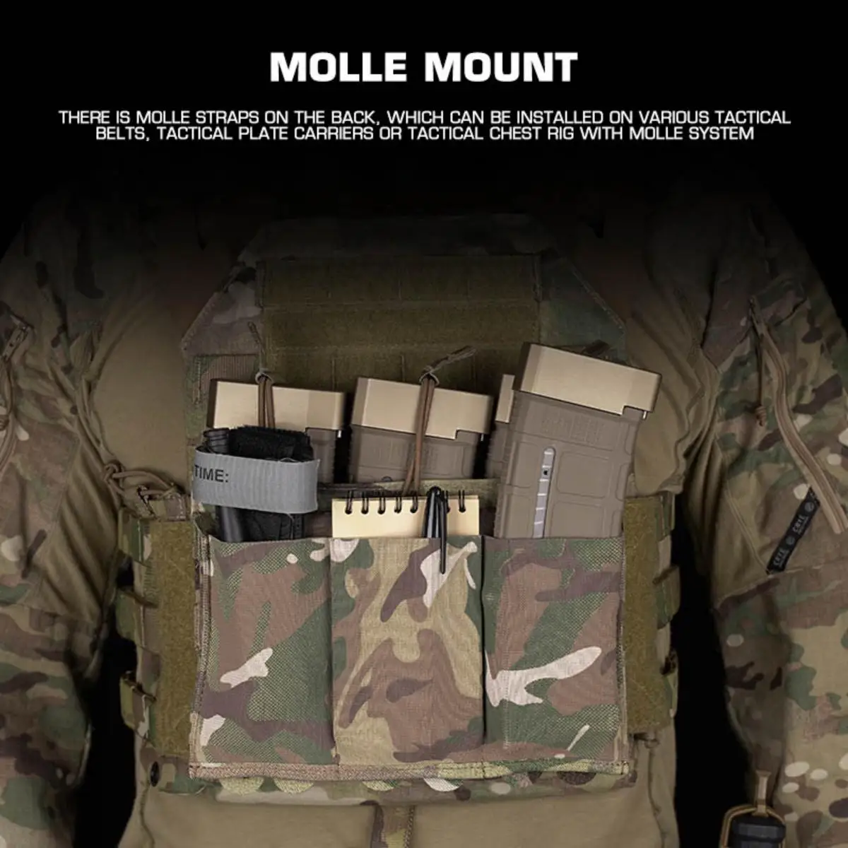 내구성 경량 탄성 AR M4 5.56 AK 7.62 트리플 매거진 파우치 라이플 트리플 몰리 매거진 홀스터