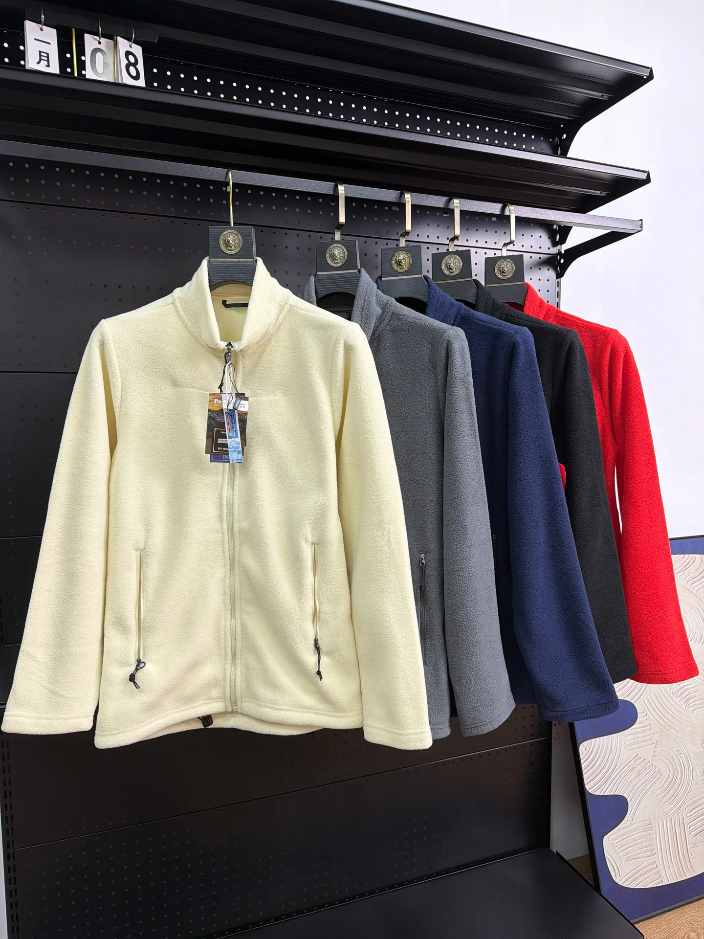 Double-Sided Warm Fleece Zip-Up Hooded Jacket Men's Fashion Urban Style Long Sleeve Casual Outerwear Windproof Straight Hem
