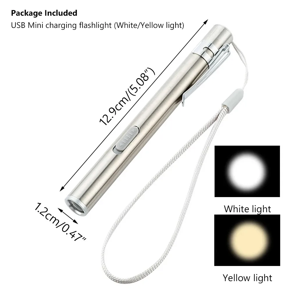 

Portable Professional Medical LED Flashlight USB Rechargeable Energy-saving Mini Flashlight Pen Light for Dentist Camping Hiking