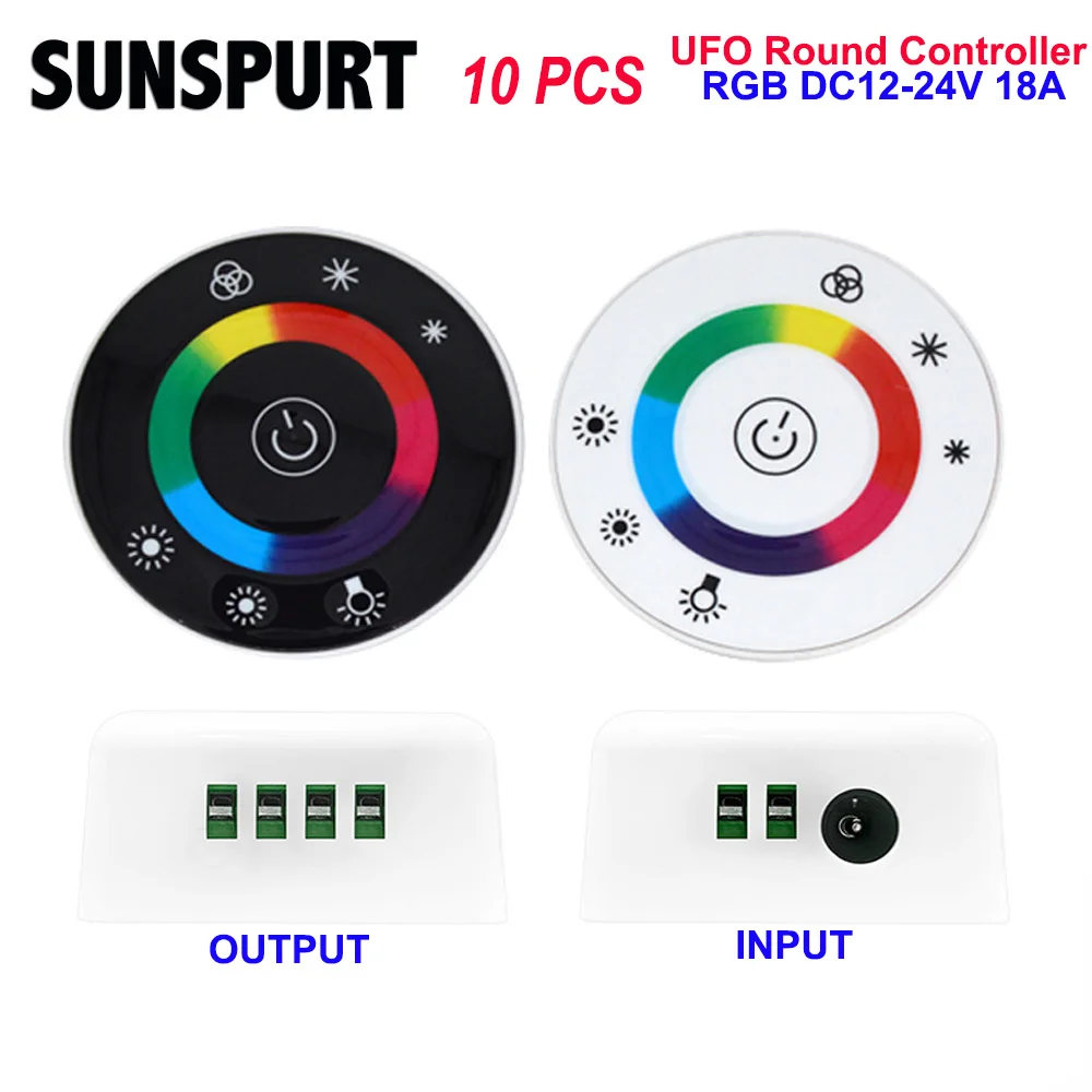 LED Touch Round Remote RGB Controller DC12V-24V 18A 7 Keys RF5050 rgb strip UFO control High quality Circular RGB control switch