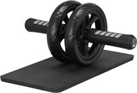 H&S Ab Roller Wheel For Abs Workout - Abdominal Core Exercise Equipment With Extra Thick Knee Pad Mat - w/Dual Glide Wheels - Ab