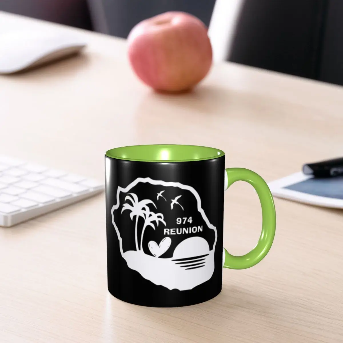 974 Reunion Island Mug Funny Ceramic Coffee Cups Tea Mugs Milk Cup Drinkware Gift for Friends