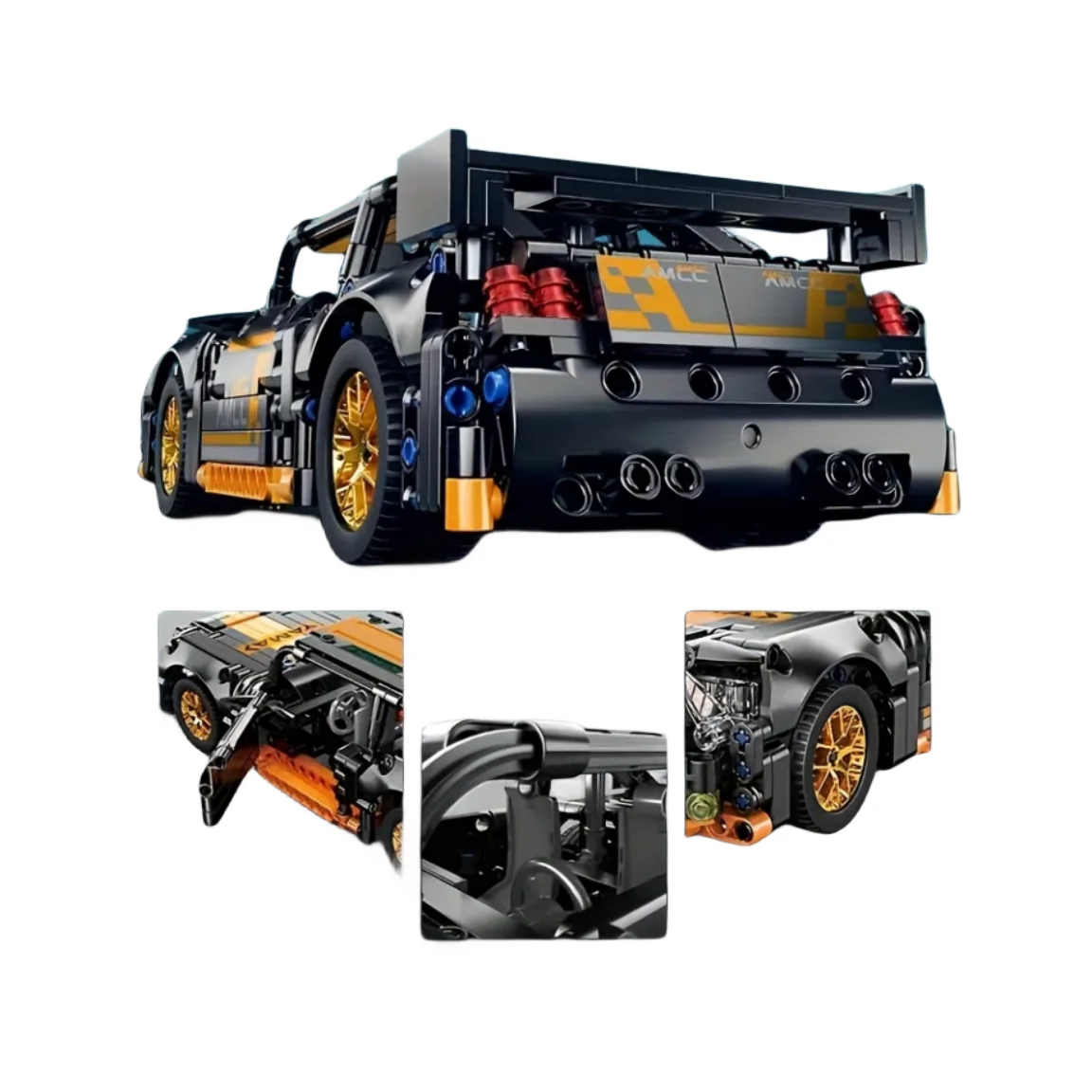 مكعبات بناء نموذج سيارة السباق الفائقة - مجموعة مكعبات بناء السيارات DIY MOC لألعاب البناء للأطفال