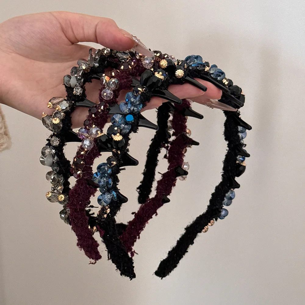 عصابة رأس فاخرة من حجر الراين للنساء والفتيات رباط شعر مصمم فاسيناتور هوب إكسسوارات عتيقة شعبية جديدة في هدية للبالغين kpop