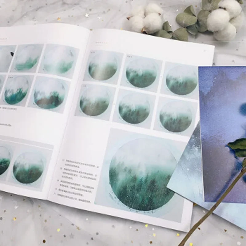 Watercolor Freehand Brushwork Tutorial Book: in The Rain Freehand Landscape Watercolor Picture Book for Zero Basis Learners