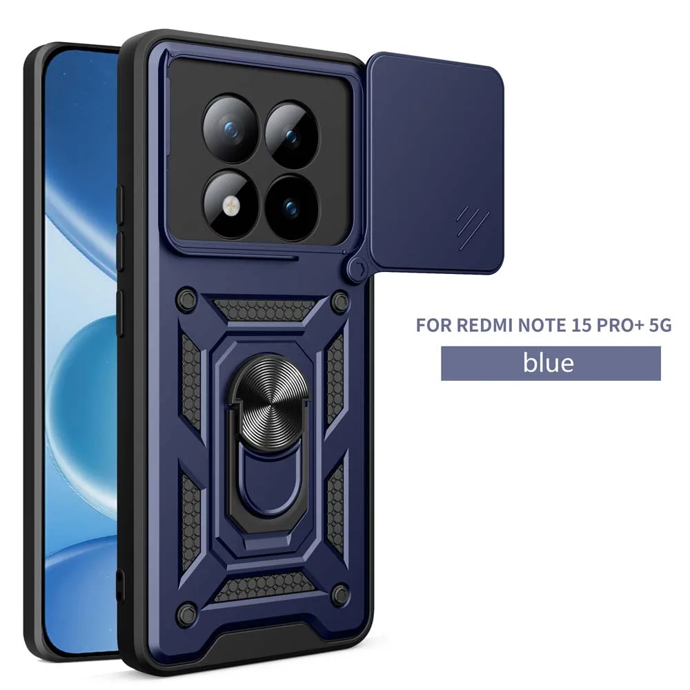 Stoßfeste Panzerhülle für Redmi Note 15 Pro / + Autohalterung Handyhülle für Redmi Note 15 4G 5G Kameraobjektivschutz Fundas