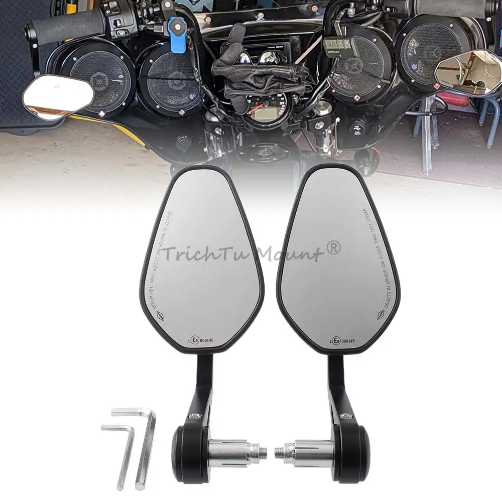 

2 x Motorcycle Handlebar Rearview Mirrors Adjustable Side Mirrors For Honda Yamaha Kawasaki Ducati Suzuki Aprilia BMW Cafe Racer
