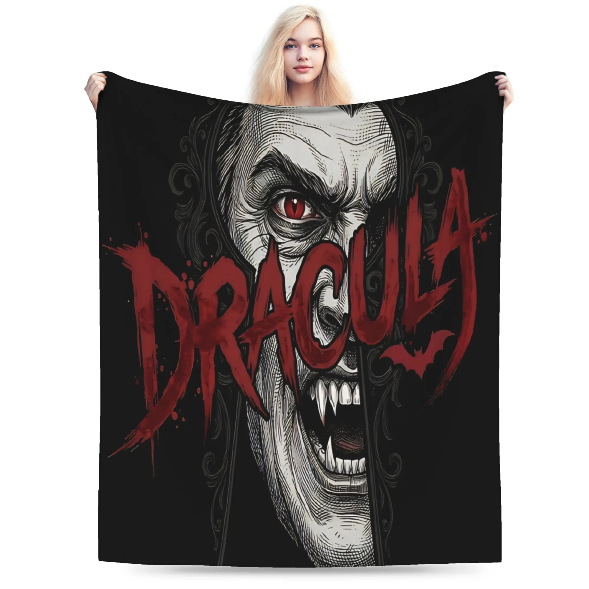 Dracula Soft Warm Blanket  Decorative Plush Throw Blanket Funny Couch Bed Flannel Bedspread Sofa Bed Cover