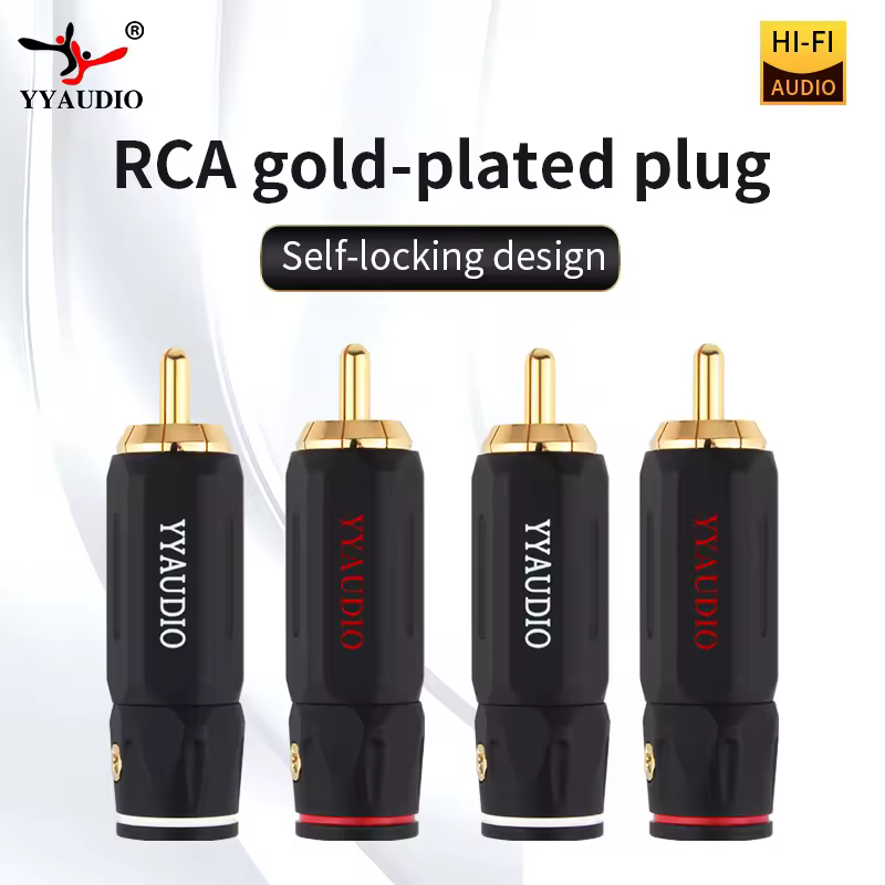 YYAUDIO HIFI RCA Разъёмы Высококачественный разъём для динамиков, запирающийся регулируемый аудиоштекер Rca Male Вилка