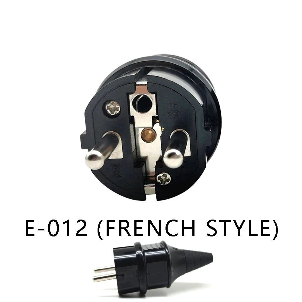 EU Schuko Plug Adapter IP44 Industry 250V10A Type F Male Replacement Outlets Rewireable Electeical Connector For Power Extension