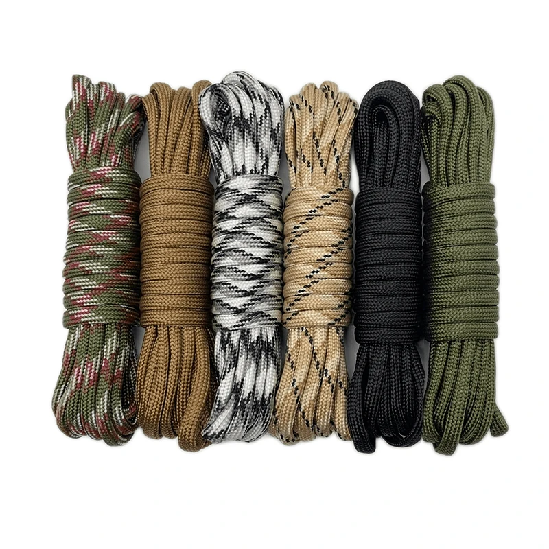 

6 Colors 50 Feet 4mm Braided Rope 7 Core Rope Multifunction Ropes Outdoor Rope Lanyards Making Bracelet, Keychain, Dog Collar