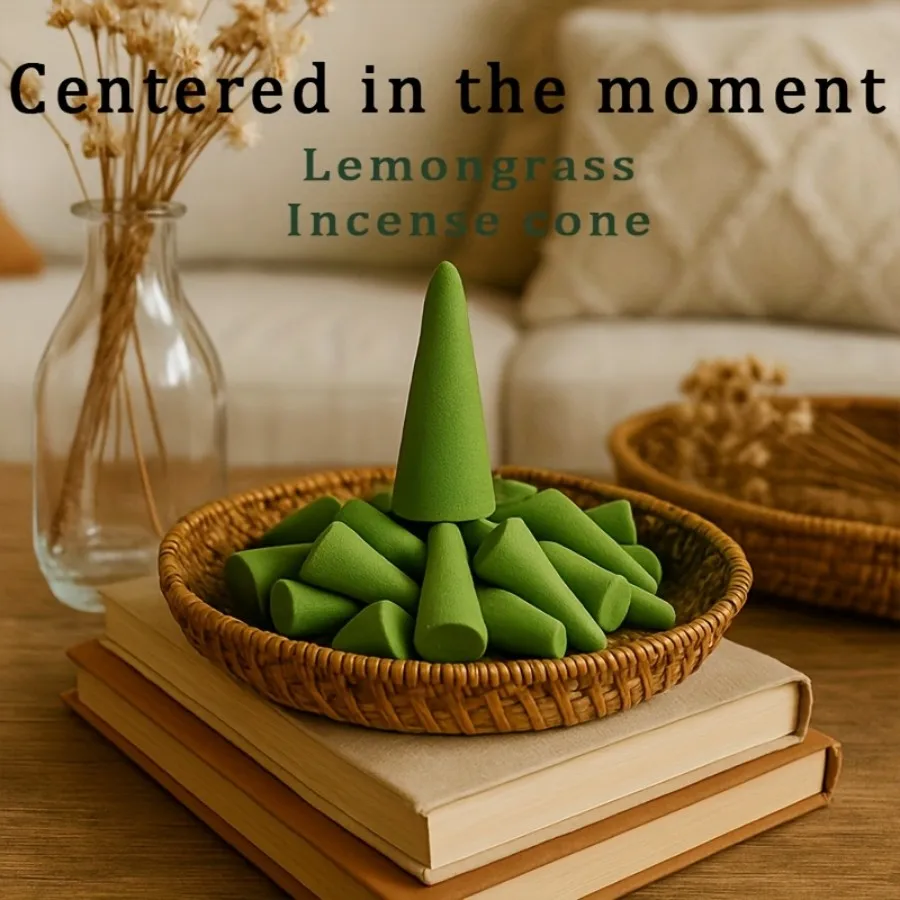 55/110/200 Lemon Grass Fragrance Cone Natural Green Meditation Yoga Home and Outdoor Decoration Fragrance Cone Lasts Fragrance