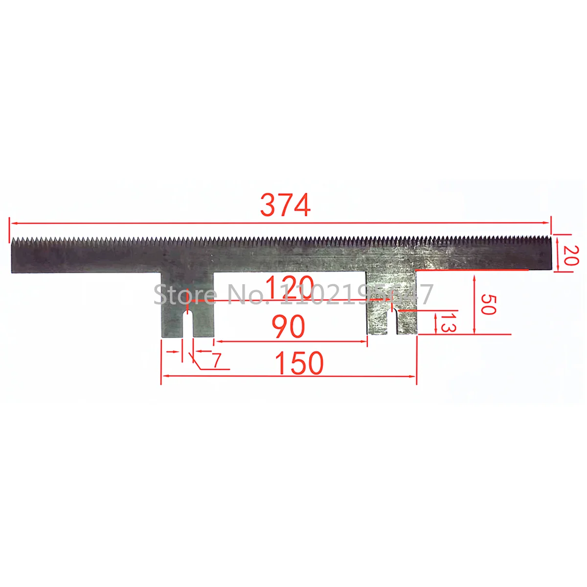 2Pcs Horizontal Sealing Machine T Shape Blade Vertical Packing Machine Knife Length 374mm