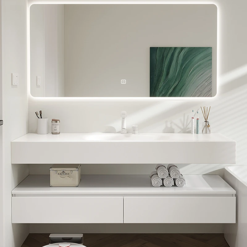 

One artificial stone bathroom cabinet hotel up and down wind single basin modern minimalist