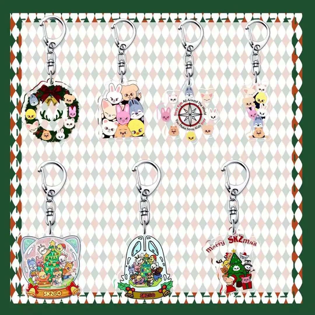 

Новый акриловый брелок с героями мультфильмов Stray Kids, сумка для ключей, украшение, кулон, милый периферийный мультяшный стиль