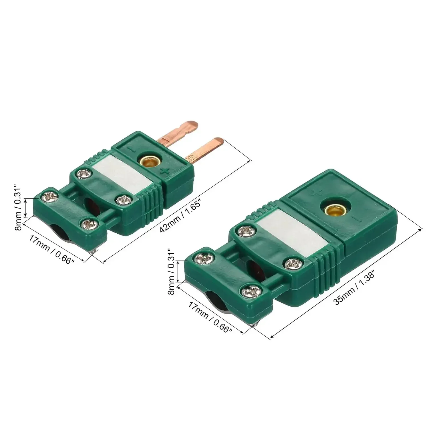 R/S Type Thermocouple Wire Connectors Female Male Plug smpw adapter with Fixing Clamp for Sensor Probe Dark Green 2 Set