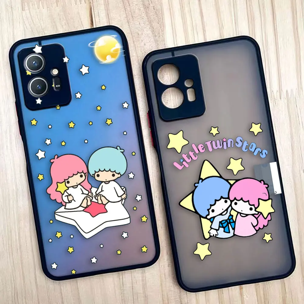 Matte Phone Case for VIVO Y93 Y91 Y78 Y77 Y76 Y75 Y72 Y53 Y52S Y50 Y35 Y22 4G 5G Case Funda Japanese S-Sanrio Little Twin Star