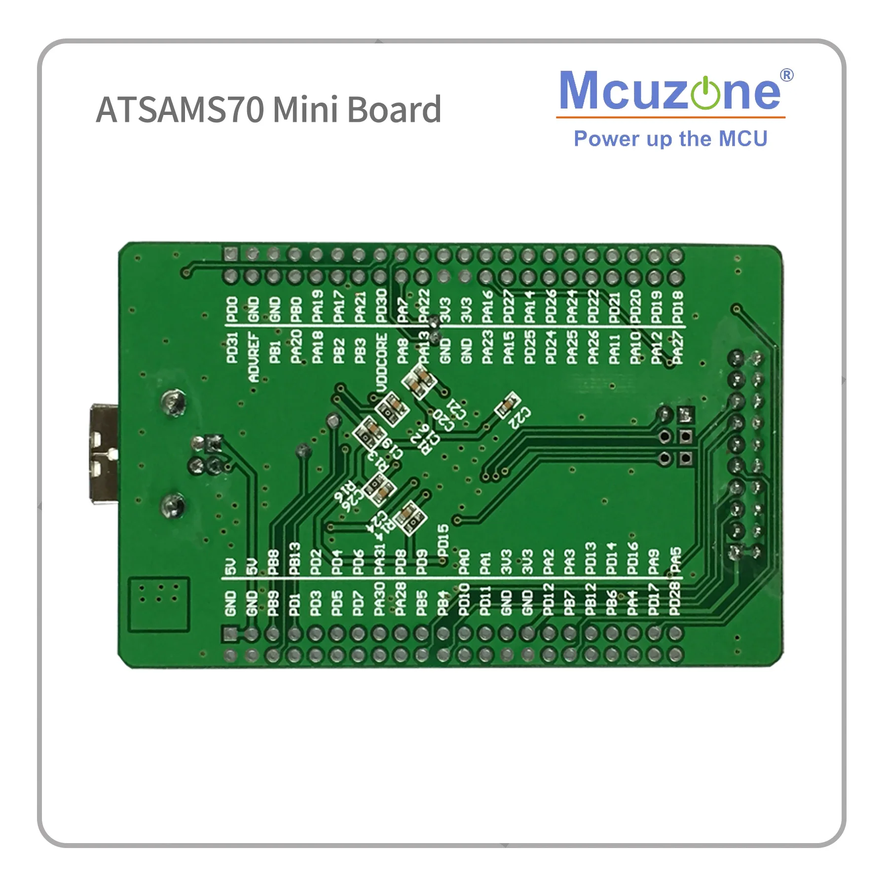 Imagem -03 - Mini Placa 300mhz Cortex-m7 Usb 2.0 Dispositivo de Alta Velocidade 512kb Flash 256kb Sram Sams70 Atsams70n19