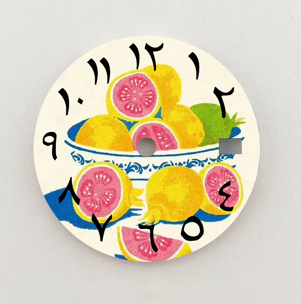 Esfera NH35 con fruta creativa, esfera con números arábigos de 28,5mm, compatible con movimiento NH35/36, piezas de reloj de repuesto, logotipo personalizado