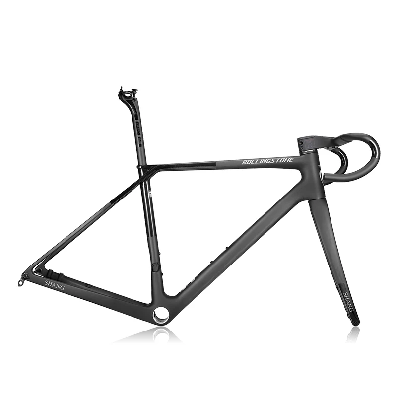 Rolling Stone Shang Carbon Disc Brake Road Frame set full internal routing with integrated bar 42 44 46 49 52cm UCI approved