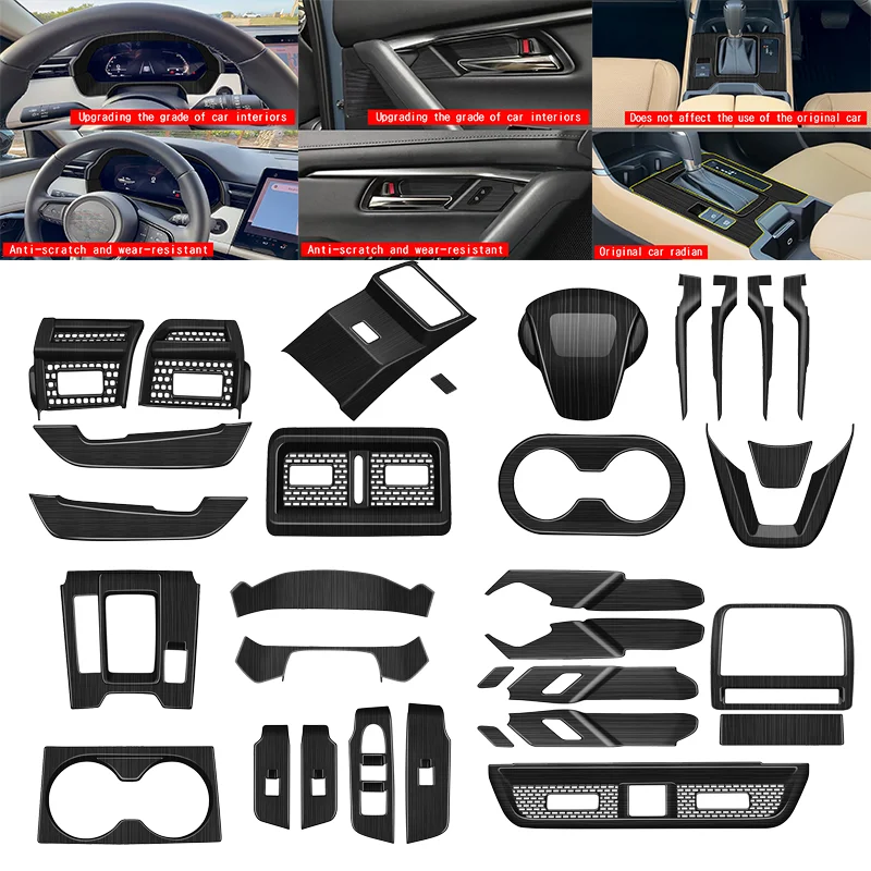 Full Interior Trim For Mazda CX-5 CX5 2026 2027 ABS Wood Front Rear Air outlet handle Glass switch control gear shift panle Trim