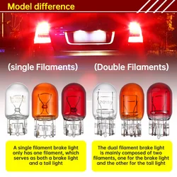 T20 7440 7443  WY21W W21W Halogen Bulbs 7443 W21/5W T20 Super Bright Backup Reversing Light for Car Signal Lamp 12V amber Red