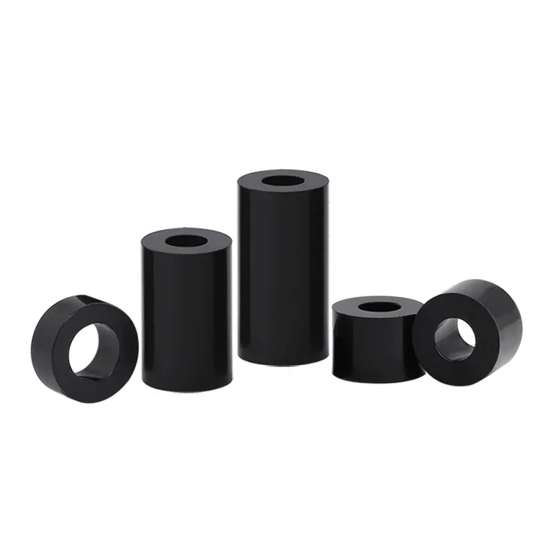 100pc M3 M4 Black ABS Non-Threaded Hollowed Nylon Spacer Round Hollow Standoff Washer PCB Board Screw L=30-50mm 35mm