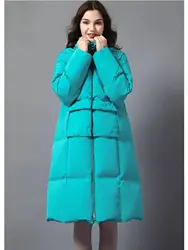 Fit -20℃ Cold Winter Coats Super Thicker 90% White Duck Down пуховая куртка Coats Female Warm Longer Green Down Parkas wy1830