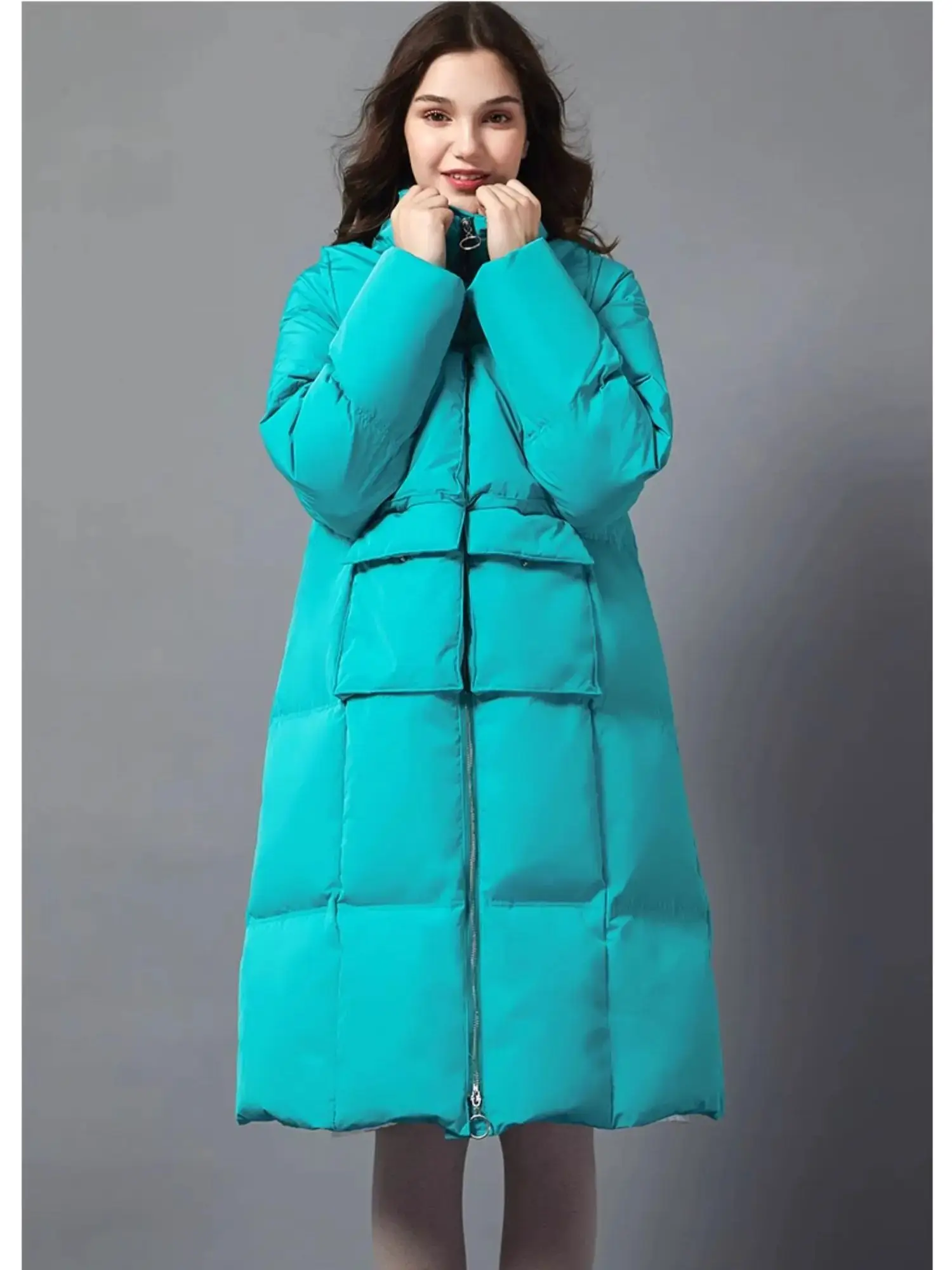 Fit -20℃ Cold Winter Coats Super Thicker 90% White Duck Down пуховая куртка Coats Female Warm Longer Green Down Parkas wy1830