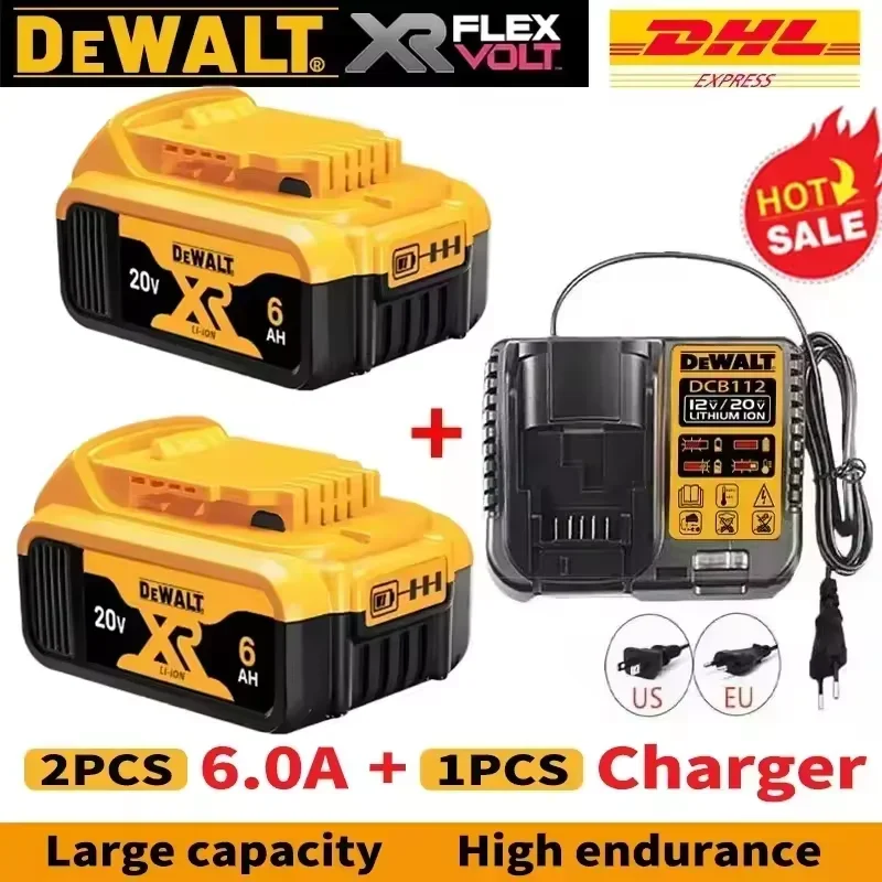 

Original DEWALT battery 20V 6AH Rechargeable lithium ion battery DCB115 DCB118 fast charging DEWALT tool battery With Charger