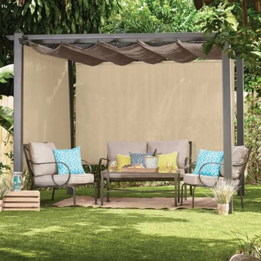 

Уличная рулонная штора с ручкой - защита от УФ-излучения, светопроницаемая, для патио или веранды, устойчивая к выцветанию, легко чистящаяся ткань