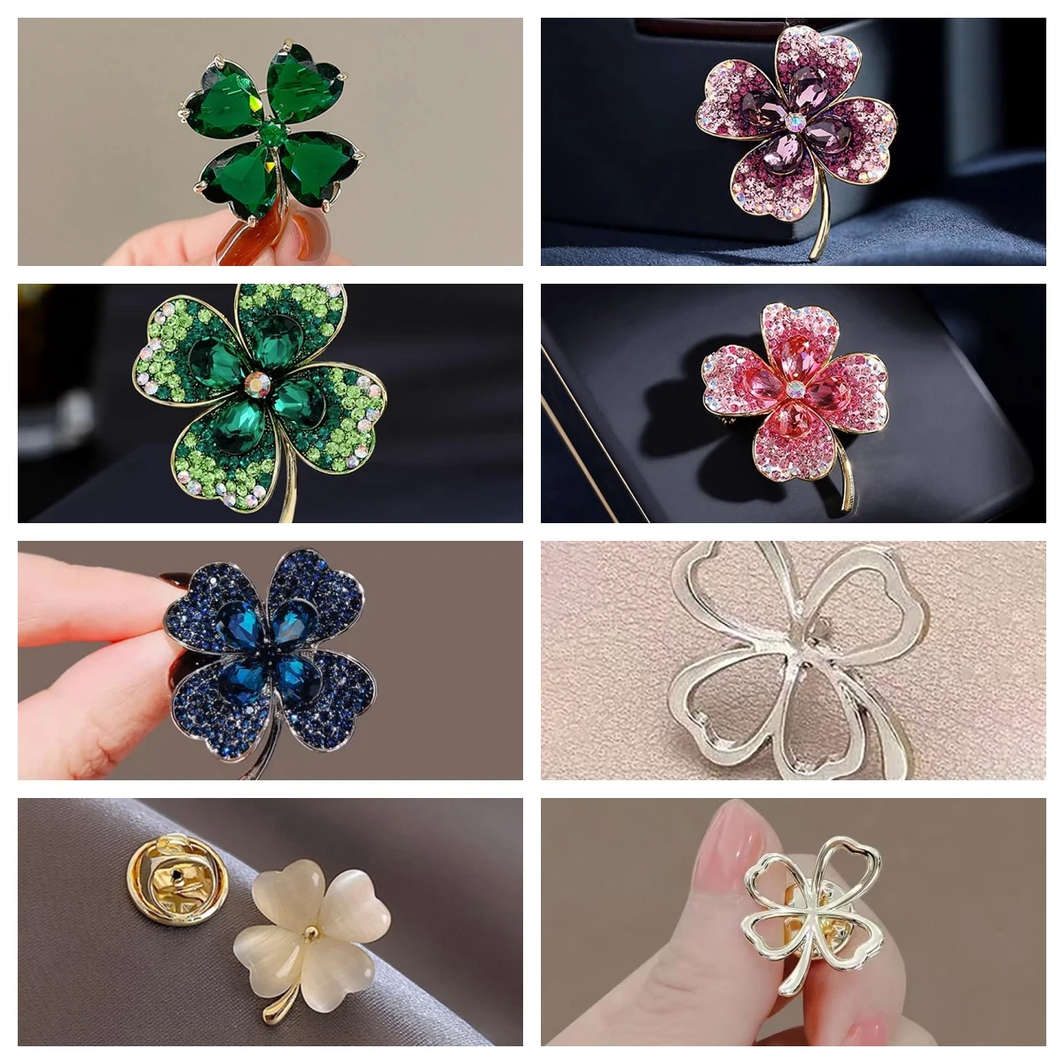 1 Pc Lucky Grass Brooch Four-leaf Clover Vintage Fashion Brooch  Clothing Accessories Brooch Women Lucky Jewelry Gifts