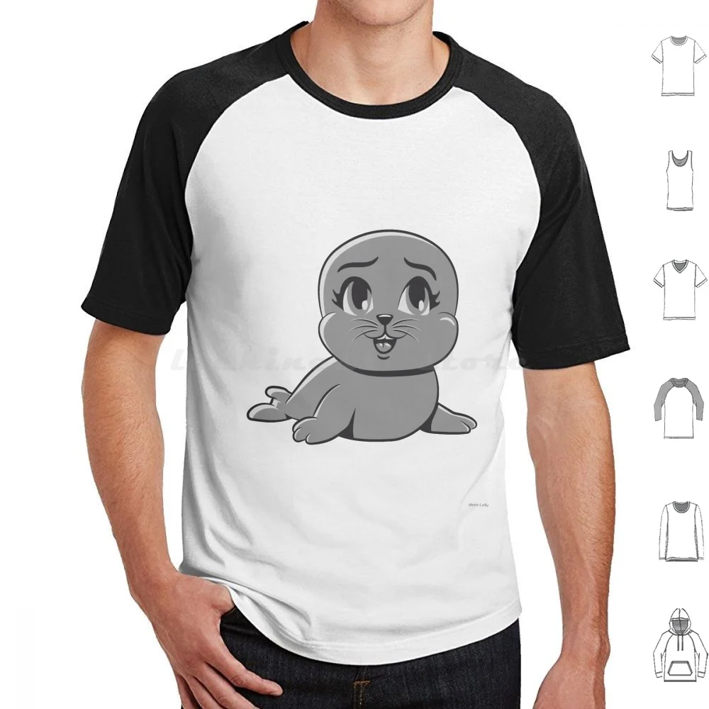 Seal Sweet Baby T Shirt 6Xl Cotton Cool Tee Seal Sealion Comic Cartoon Funny Sweet Cute Sea Walrus