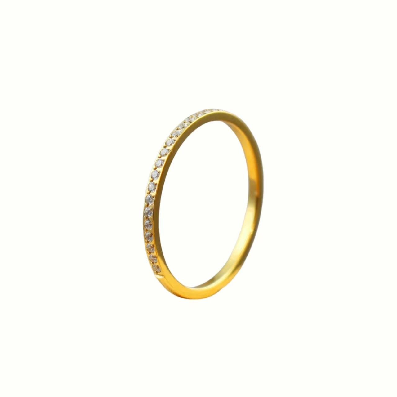 New Valentine\'s Day Gift Flash Ultra-thin Set With 20 Zircon Titanium Steel Plated Rose Gold Woman Ring
