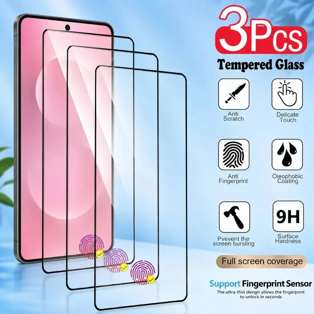 3 Pezzi Vetro Temperato A Copertura Totale Per Samsung Galaxy S25 S24 S23 Ultra S22+ S21+ S20+ S21 S24 FE Protezione Schermo Ad Alta Definizione