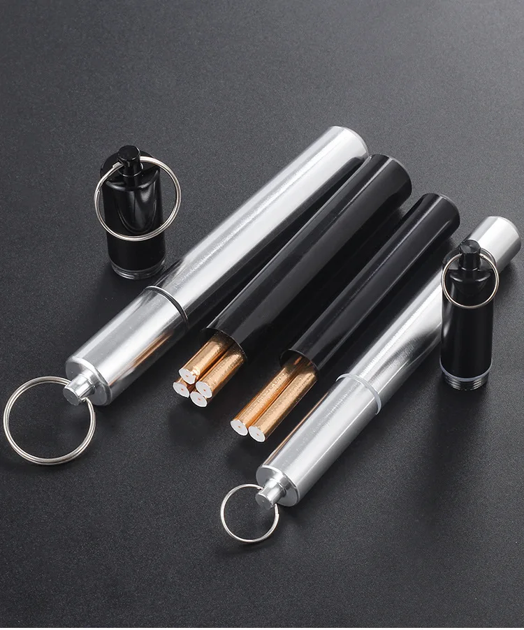 Silver Aluminum Alloy Cigarette Box Waterproof Cigarete Case Pill Toothpick Capsule Cigarette Accessory Mens Gift Gadgets