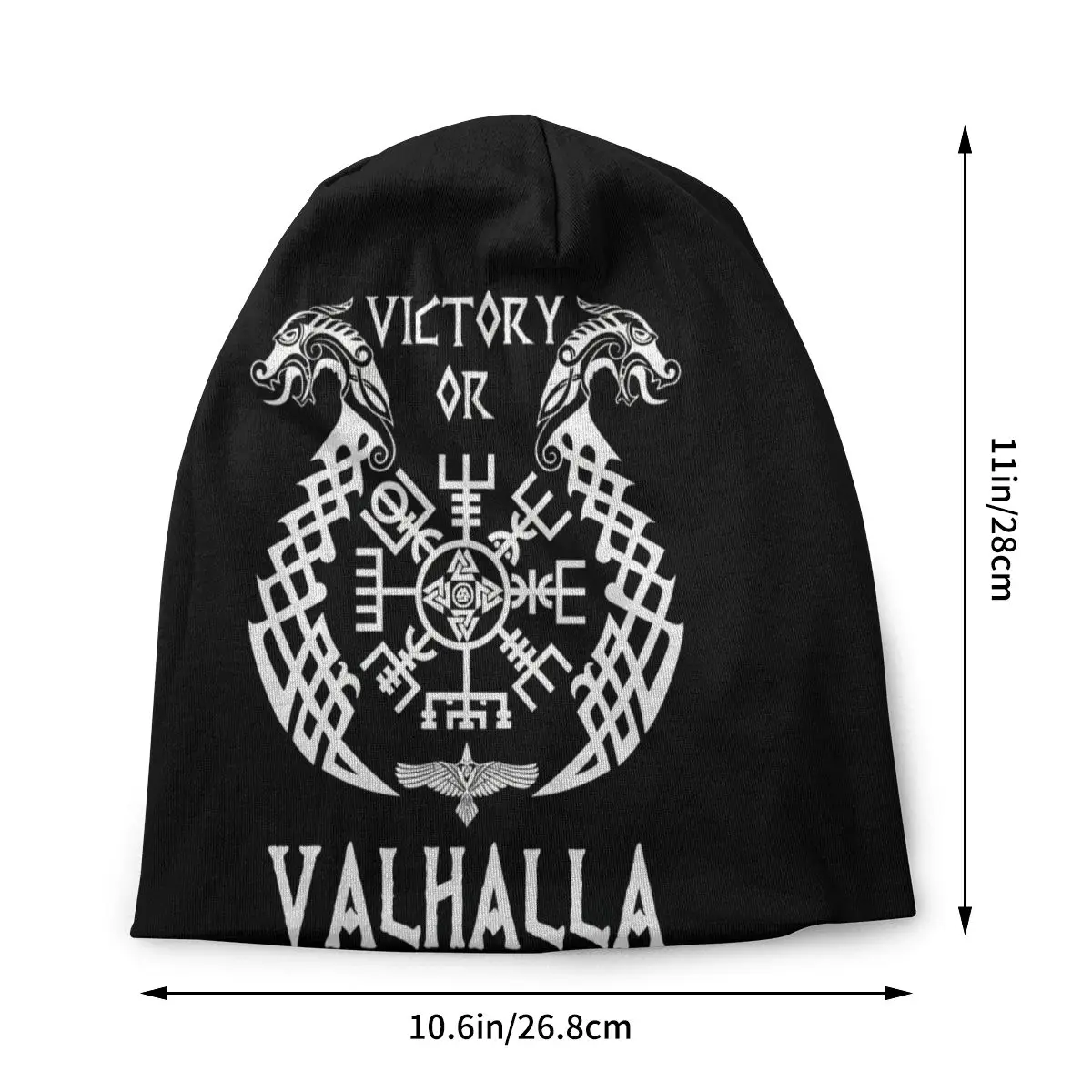 Viking Skullies Beanies Caps Victory Or Valhalla Thin Hat Autumn Spring Bonnet Hats Men Women's Hip Hop Ski Cap