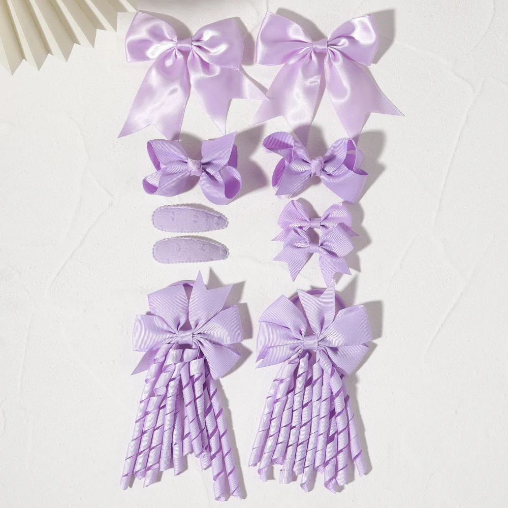 10er-Set Kinder-Haarschleifen-Clips + Quastenband + BB-Clips – Haarschmuck für Kinder und Teenager, Geschenk für Mädchen – Detail 7