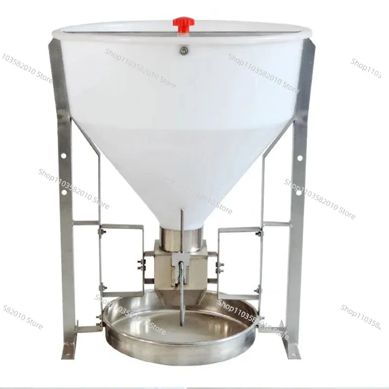 Professional 80kg Stainless Steel Pig Feeding Trough, Animal Husbandry Dry Feed Hopper with Chassis