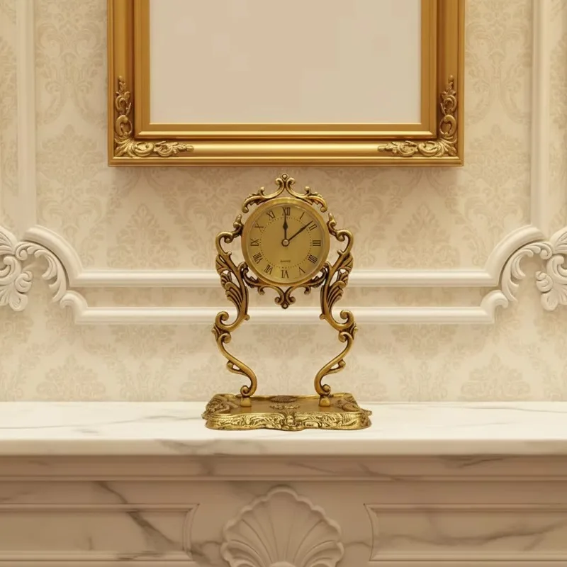 European Brass Decorative Clock American Watch Bronze Bell Learning Hotel Luxury Decorative Pure Copper