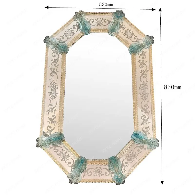 

Retro light luxury oval makeup mirror silk flower vine frame decorative mirror
