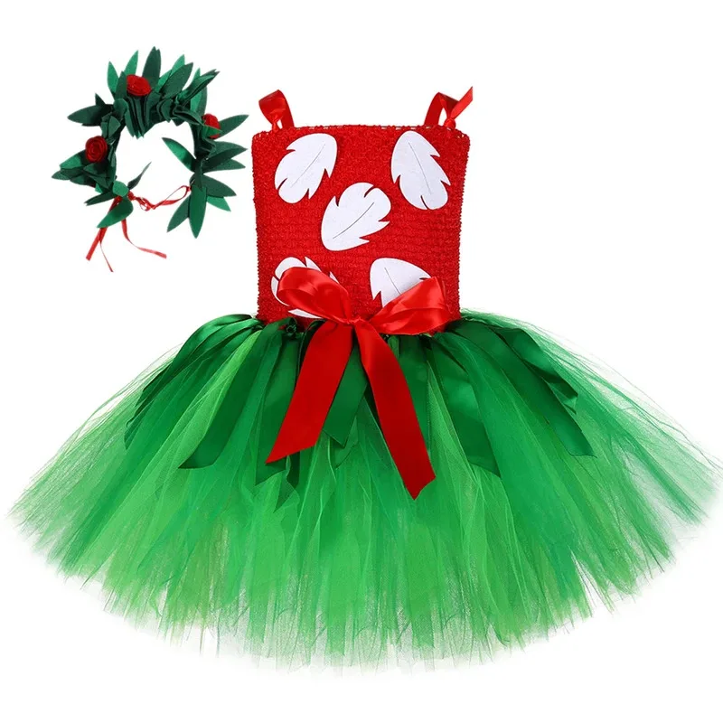 

Lilo Tutu Dress for Baby Girl Christmas Halloween Costume Kids Hawaiian Dresses for Girls Party Princess Outfits with Garland