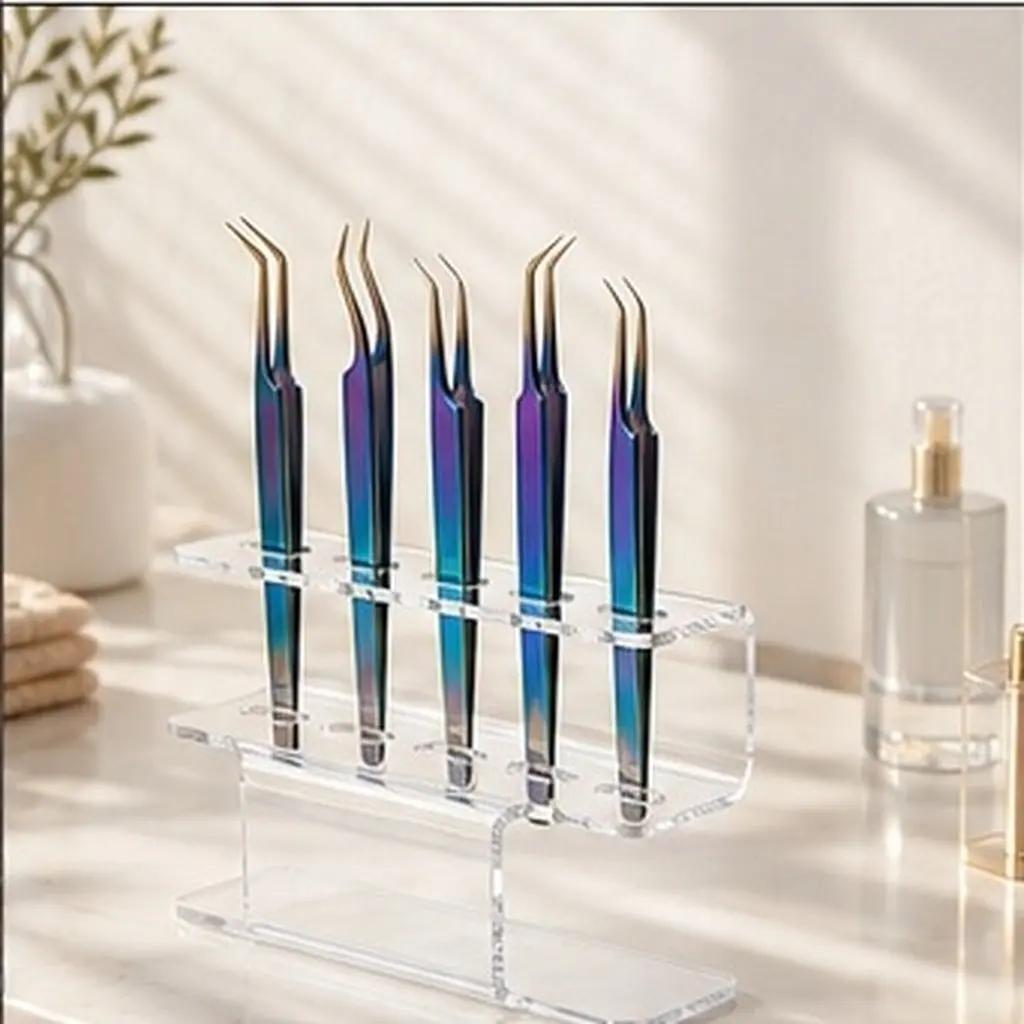 1Pcs Acrylic Tweezers Storage Rack for Eyelash Grafting Tools Stylish Minimalist Design Strong Sturdy Long Term Use Tweezer
