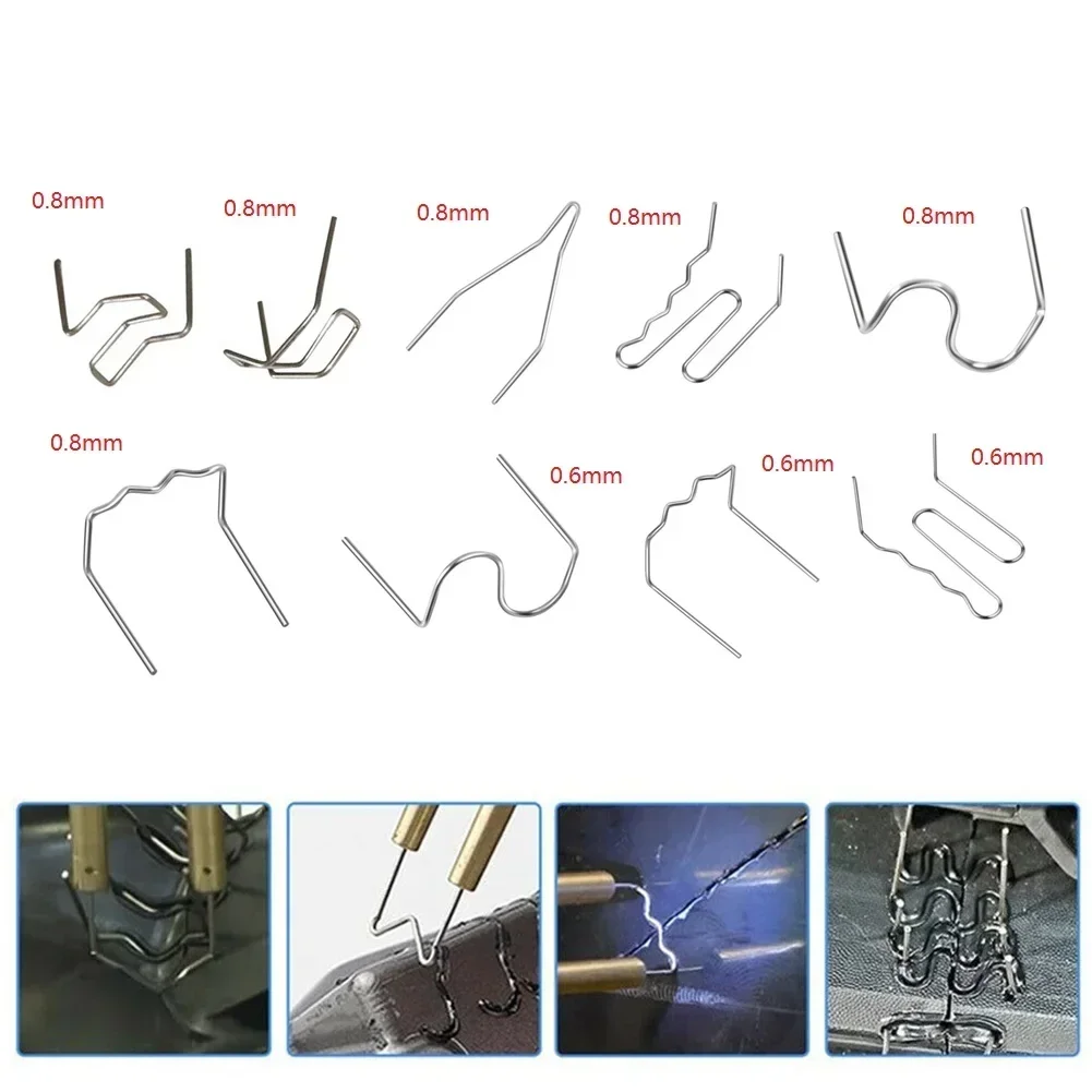 100pcs 0.6/0.8mm Hot Stapler Staples For Plastic Welder Plastic Repair Standard Pre Cut Wave Staples Welding Bumper Car Bumper