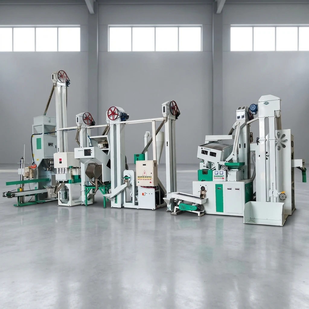 Automatic Combined Rice Mill Machine Complete Set Rice Milling Equipment High Efficiency Grain Processing Line