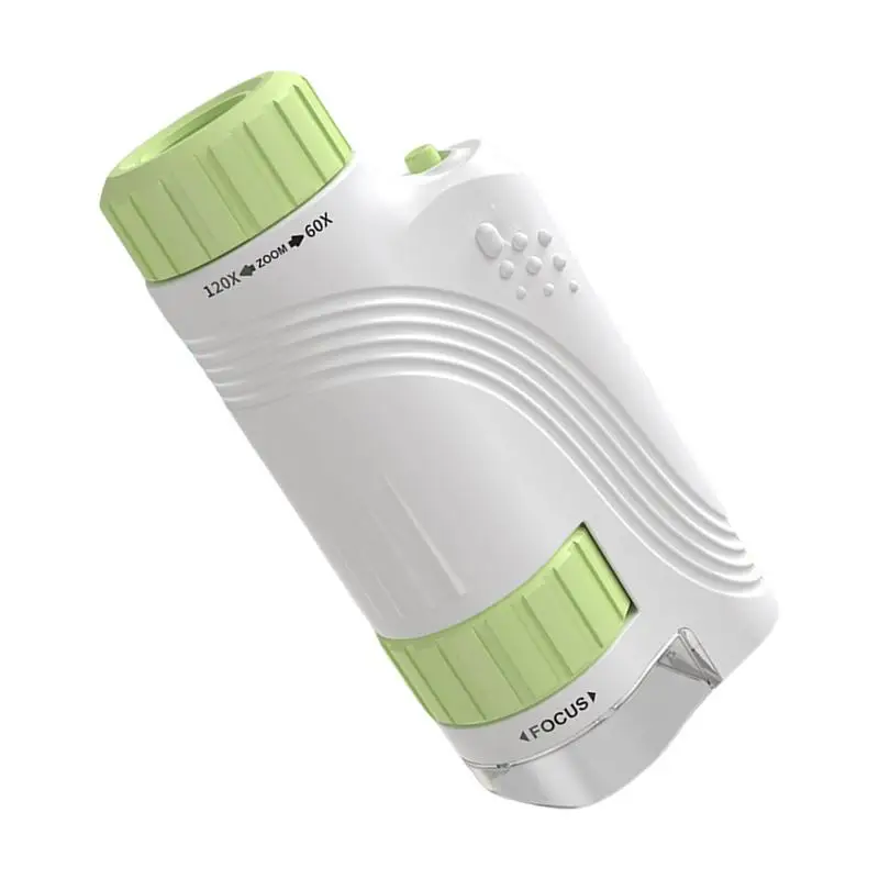 

Ручной маленький микроскоп, детский карманный микроскоп 60x-120x со светодиодной подсветкой, микробиологическое наблюдение, развивающая игрушка для