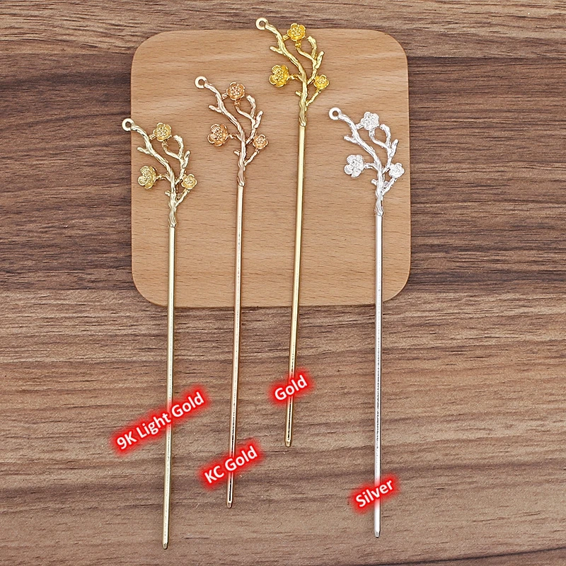 BoYuTe Alloy Flower Branch Hair Stick Materials Handmade Diy Jewelry Accessories and Components Wholesale